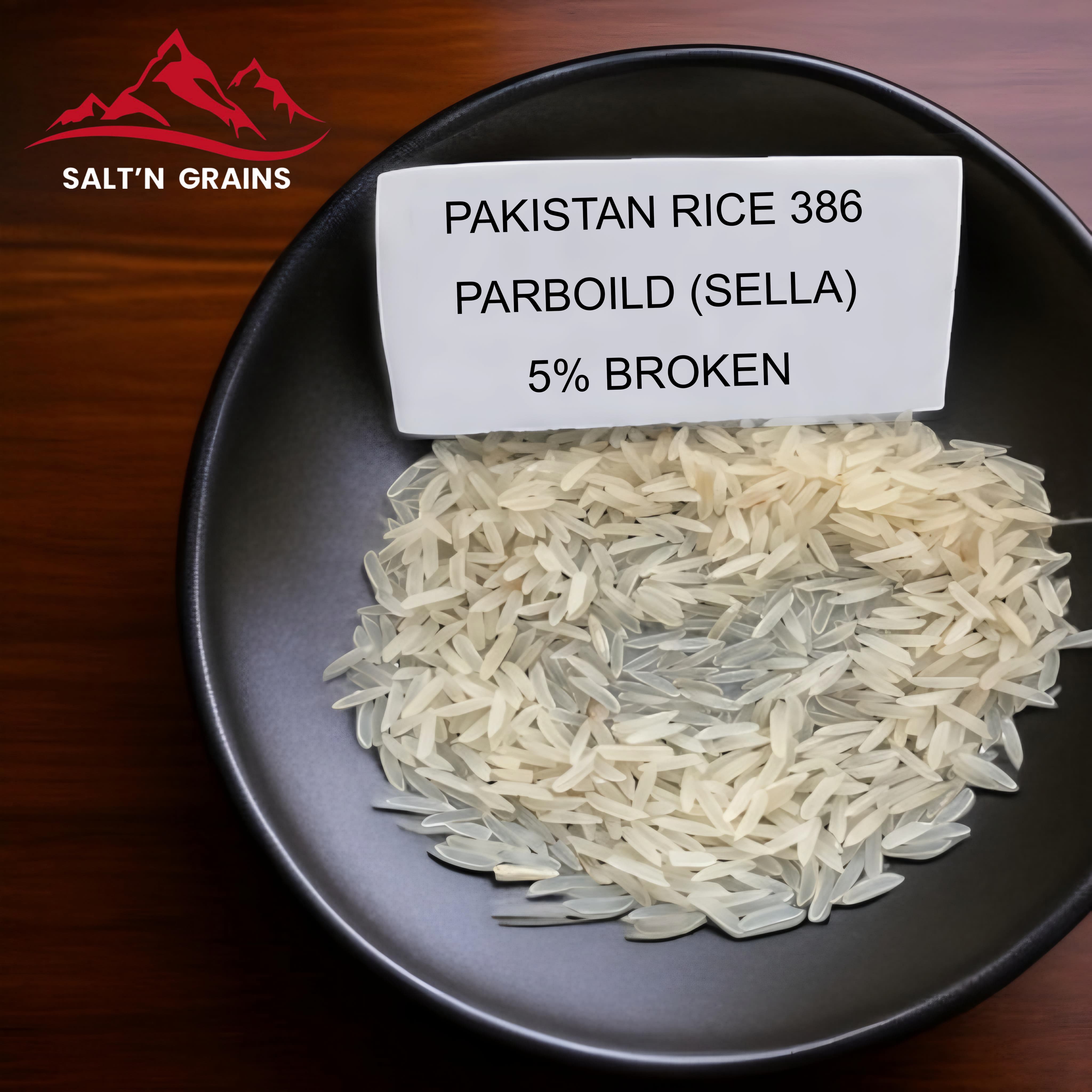 Pakistan Rice 386 Parboiled Sella 5% Broken
